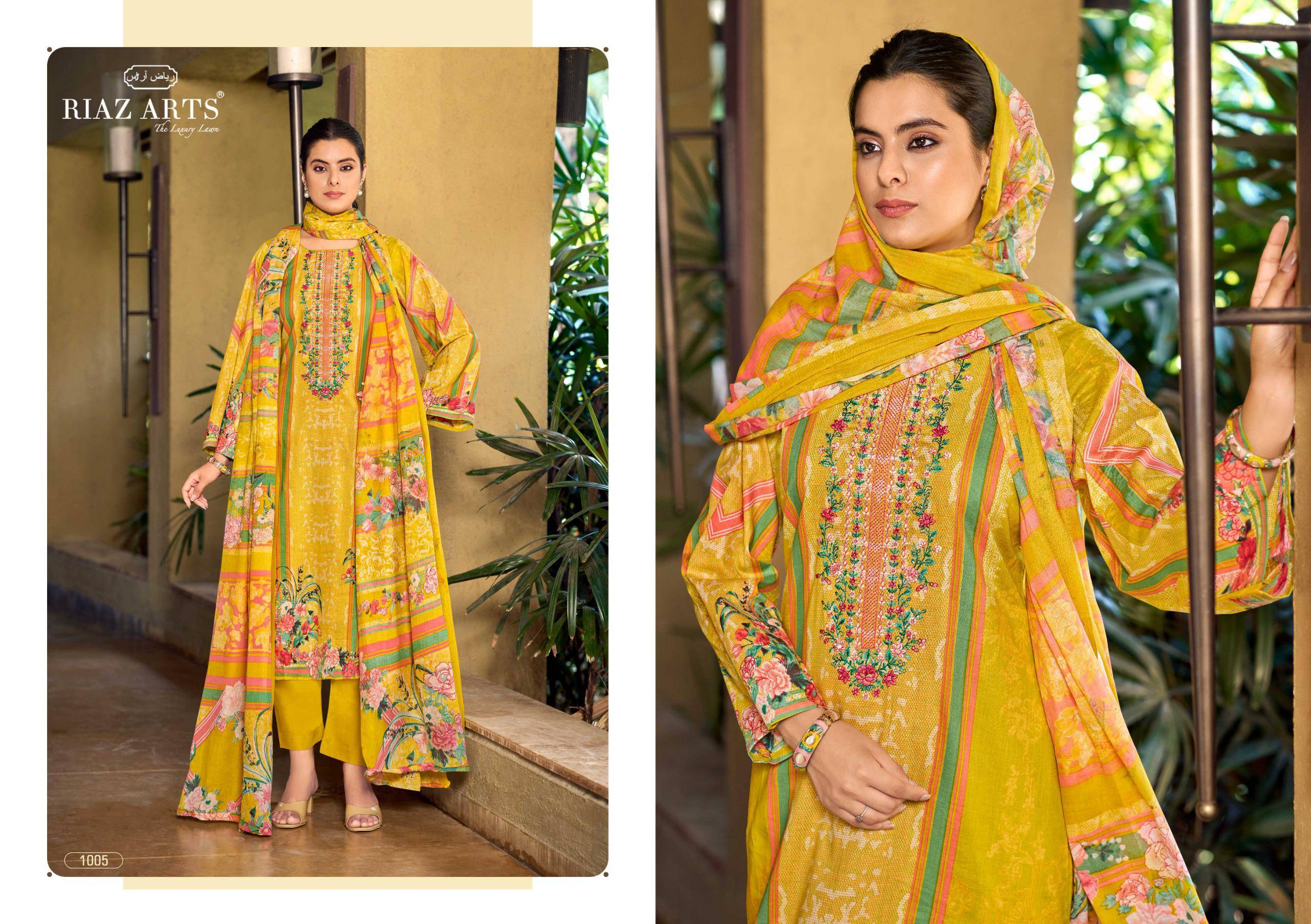 Musafir vol-33 by Riaz arts 1001 TO 1006 SERIES Pakistani Stylish Beautiful Colourful Printed & Embroidered Party Dresses At Wholesale Price